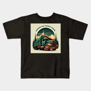 Husband Dad Trucker Legend #6 Kids T-Shirt
